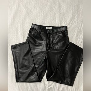 A&F Curve Love The 90s Straight Ultra High Rise Leather Pants